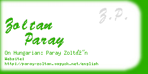 zoltan paray business card